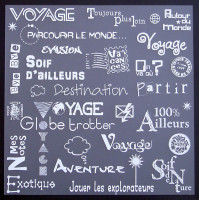 Plaque de Priplak imprimé Voyage 19x19cm