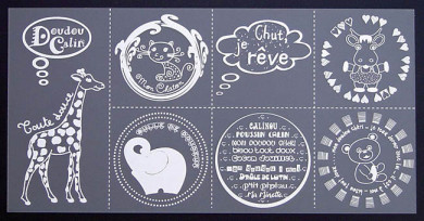 Plaque de Priplak imprimé Doudou 9.5x19cm