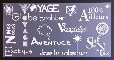 Plaque de Priplak imprimé Voyage 9.5x19cm