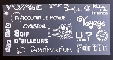 Plaque de Priplak imprimé VoyageD 9.5x19cm