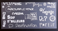 Plaque de Priplak imprimé VoyageD 9.5x19cm