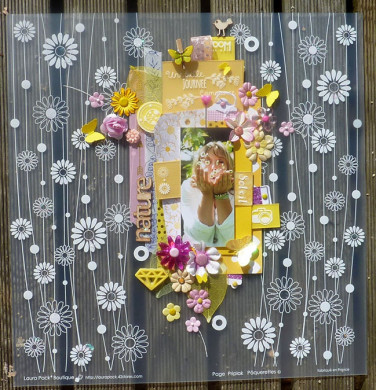 Plaque de Priplak imprimé Pâquerettes 30.5x30.5cm
